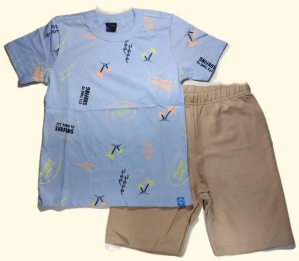 Conjunto Surfing Azul Claro / Cáqui CATIVA KIDS